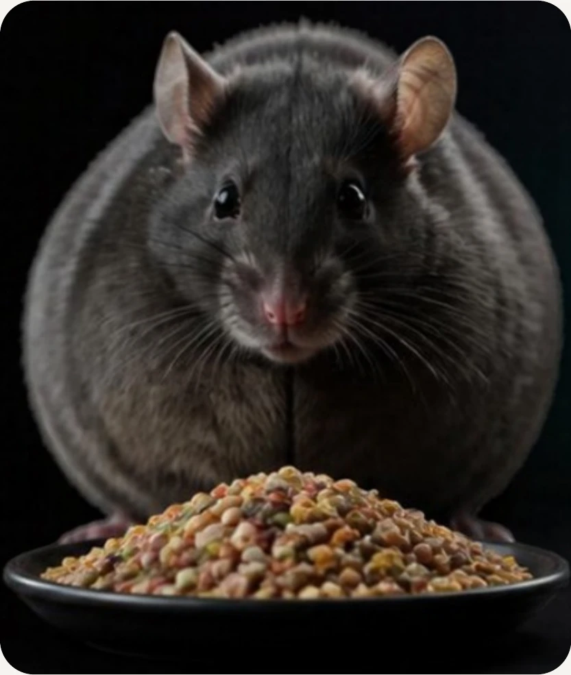 Illustrative mouse from Leon’s seminar slide for the group with food available at any time